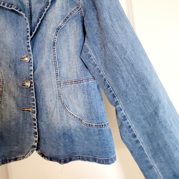 YMI Blue Jeans Jacket Bleached size XL - Picture 11 of 16